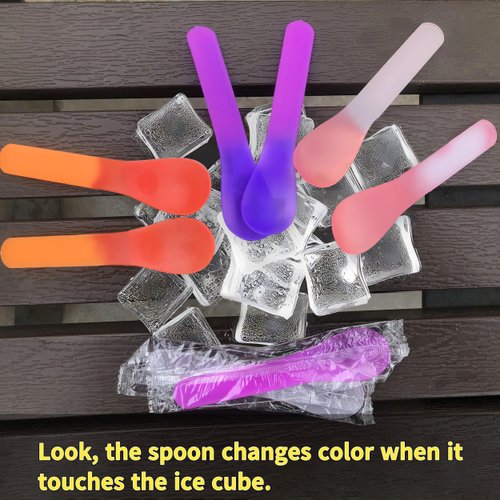 30 Color-Changing Spoons-Ice Cream Spoons-Dessert Pudding Spoons- Birthday Celebration Spoons-Perfect for Parties -Reusable-Individually Wrapped!