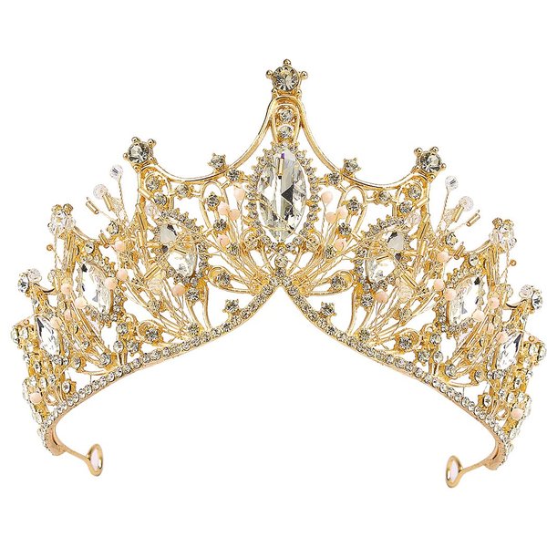 FASOTY Queen Crown Gold Tiaras and Crowns for Women Girls Crystal Princess Tiara Rhinestone Headband for Wedding Bridal Birthday Party Prom Halloween Christmas Costume Cosplay