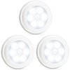 Novelty Place LED Motion Sensor Lights - Cordless Battery Powered Built-in Magnets Optional Sticky Pads - Motion Sensing Bathroom Hallway Closet Nightlight - Pack of 3