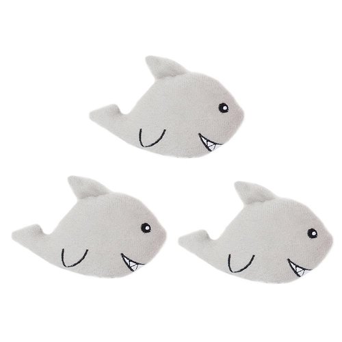 ZippyPaws - Sea Buddies Burrow, Interactive Squeaky Hide and Seek Plush Dog Toy - Sharks Miniz
