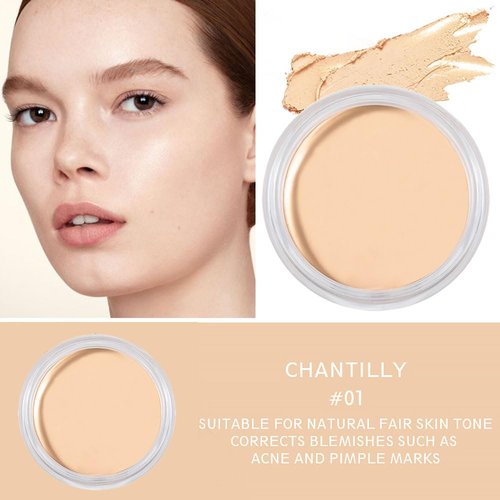 Kaely Cream Pot Concealer Full Coverage Set,Conceal Brighten Dark Circles,under Eye Brightener Color Correcting Concealer,Waterproof Foundation Palette with Brush,corrector de ojeras,Vegan Makeup,01