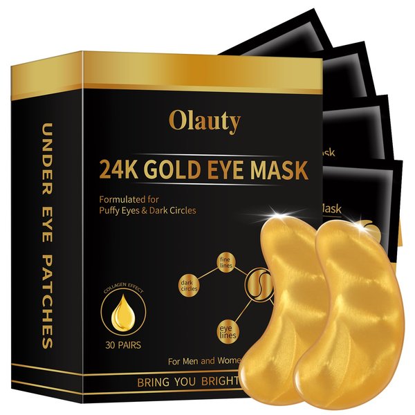 Sulily 24K Gold Under Eye Patches,Black Box Collagen Anti-Aging Moisturize Under Eye Mask,Reducing Fine and Lines Dark Circleeye Patches,Gel Eye Masks Beauty & Personal Care