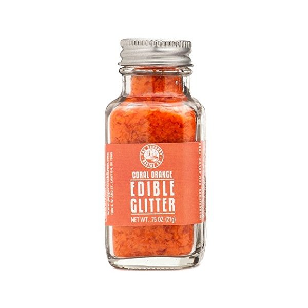Pepper Creek Farms Edible Glitter, Orange Coral, 0.75 Ounce