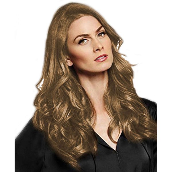 18" Wavy 3 piece Clip In Extension Kit Color R1416T BUTTERED TOAST - Hairdo Hairpieces Tru2Life Heat Friendly Synthetic Wavy Flat Iron Blow Dry Beach Waves