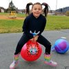 AppleRound Hippity Hoppity Hopball with Ball Pump, 18in/45cm Diameter for Age 3-6, Kangaroo Bouncer, Space Hopper Ball w/Handle for Children, Printed Design (Ladybug)