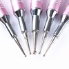 KATEOII 5PCS 2WAY Dotting Tool Nail Art Brushes, Dotting Brush For Gel Nails, Nail Painting Brush Nail Drawing Brush, Manicure Brush Acrylic Nail Brush (METAL Pink 5PK)