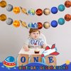 Lincia 4 Pcs Space Party Decorations Space Planet Banner Solar System Planet Banner for First Trip Around the Sun Birthday Decorations Outer Space Room Decor