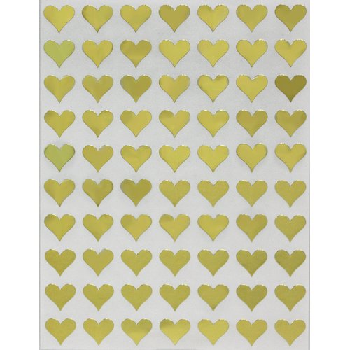 Royal Green Small Heart Stickers Embellishments for Valentine and Mother's Day, 1/2 Inch Heart Labels for Gift Cards, Letters, Envelopes,Thank You Notes, and Greeting Cards, 1050-Pack (Metallic Gold)