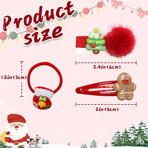 30 pcs Christmas Hair Clips,Christmas Hair Accessories for Holiday Party Supplies, Star Xmas Tree Snowman Santa Hair Pins for Girls Women Toddler