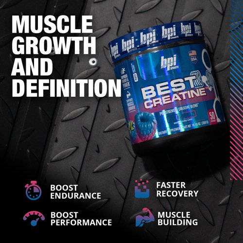 BPI Sports Best Creatine - Includes 6 Advanced Forms of Creatine - Supports Muscle Building and Post-Workout Recovery - Icy Blue Raz, 50 Servings
