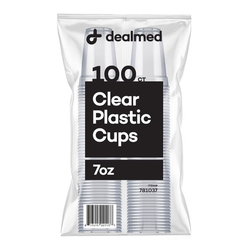 Dealmed 7 oz. Disposable Plastic Cups – 100% Recyclable Cups for Doctor's Offices, School Nurse's, Hospitals, at Home and More (Pack of 100)
