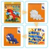 Crafts for Kids Ages 4-8,6-8 Sticker Paint Number Books Dinosaurs and Vehicles Sticker Book Boys Girls Birthday Party Favors Road Plane Travel Activities Toys (Vehicles + Dinosaurs)