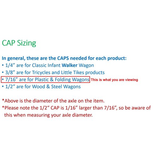 Quadrapoint Hub Cap compatible with Popular Red Wagon Brand Plastic & Folding Wagons 7/16" RED (NOT for Wood or Steel Wagons) (red)