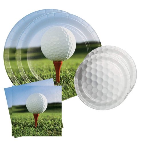 Sports Fanatic Golf Party Bundle 9" Plates (16) 7" Plates (16) Lunch Napkins (18)
