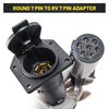 Oyviny 7 Pin Round to 7 Pin RV Trailer Adapter with Mounting Bracket, 7 Pole Round to 7 RV Blade Adapter 14 Inches Length