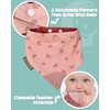 Cheeky Chompers 2-in-1 Baby Dribble Bib With Soft Silicone Teether, Reversible Bandana Style, Innovative Dimple Design Soothes Gums, 3-Layer Absorbency (Rainbow Rose Neckerchew)