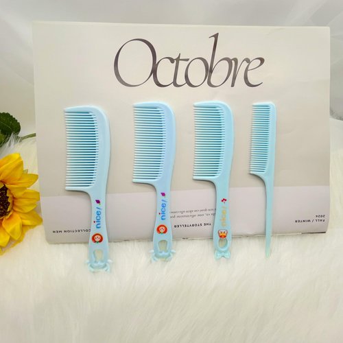 Small Cute Hair Comb,4 Pieces Mini Hair Comb Set For Women Girls Kids Fine Tooth Rat Tail Comb Portable Travel Shower Detangling Comb Hairdressing Comb Hair Comb Gift Styling Comb For Wet Dry (Blue)