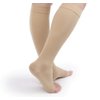 TOFLY® Compression Stockings (Pair), Grade Firm Support 20-30mmHg, Opaque, Unisex, Open Toe Knee High Compression Socks for Varicose Veins, Edema, Shin Splints, Nursing, Travel, Beige M