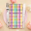 200Pcs Easter Pastel Buffalo Plaid Napkins Decorations,Disposable Spring Dark Purple Pink Yellow Guest Hand Paper Napkins for Home Bathroom Baby Shower Picnic Wedding Easter Birthday Party Supplies