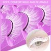 Uranian White False Eyelashes Fluffy Mink Lashes Wispy Strip Lashes Anime Cosplay Fake Eyelashes for Christmas Halloween Party Masquerade