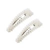 Numblartd 2Pcs Women Artificial Pearl Alloy Barrettes Hairgrip BB Hair Clips Pins - Fashion Simple Sweet Side Clamp Hairpin Hair Accessories for Wedding Bridal (Drop - Silver)