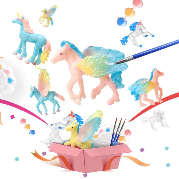 whatstem Unicorns Painting Kit Pack 8 for Girls Unicorn Party Favors, Birthday Party Favors, Art & Crafts Activity, Great for Easter Basket Stuffers