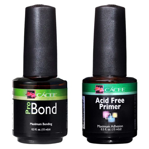 Cacee Nail Prep Set - ProBond Nail Dehydrator and Acid Free Primer (Pro Bond), Nail Dehydrate and Bonder for Gel Nails and Acrylic Bond Aid Nail Prep Polish Primer 0.5 oz
