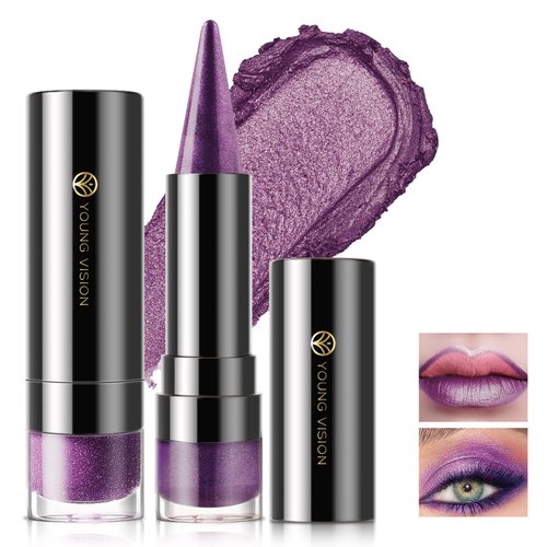 HOSAILY Multi-Use Metallic Glitter Lipstick&Eyeshadow for Women, Smooth Long Lasting Non-Sticky Metalicious Lip Crayon, Lightweight High Impact Shiny Lip Color Cream Lip Liner&Eyeliner Pencil Makeup#4