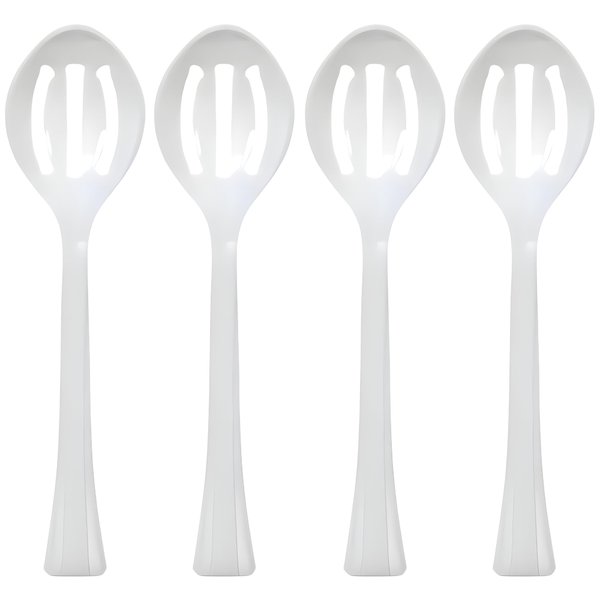 Lillian Plastic Slotted Salad Serving Spoon, Pearl (72 Count)