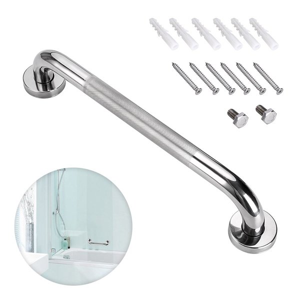 Sumnacon 16 Inch Bath Grab Bar with Anti-Slip Grip, Sturdy Stainless Steel Shower Safety Handle for Bathtub,Toilet, Bathroom,Kitchen,Stairway Handrail,Come with Mounted Screws