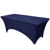 OutdoorLines Fitted Tablecloths Navy Table Clothes for 4 Foot Rectangle Table - Elastic Spandex Massage Bed Table Cover, Stretch Wrinkle Free Table Covers for Party, Wedding, Birthday, Banquet, Vendor