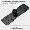 BRCOVAN 1'' Ball Fish Finder Mount Plate, Aluminum Alloy Universal Marine Electronic Plate for Garmin, Humminbird, Lowrance, Raymarine and More, Fit for RAM Mounts B Size Double Socket Arm