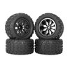 RC Station 12mm Hex RC Wheels and Tires 1/10 Scale 2.8 RC Truck Tires and Wheels for Traxxas Rustler Stampede Hoss E-Revo 2wd 4x4 vxl Tires and Wheels Redcat Riaario Amoril Tires Wheels Preglued 4PCS