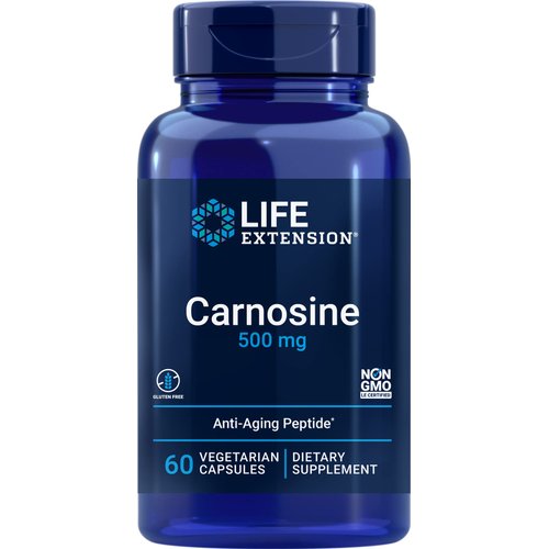 Life Extension Carnosine 500mg Potent, Anti-Aging L-Carnosine Supplement - Antioxidant - Non-GMO, Gluten-Free - 60 Vegetarian Capsules