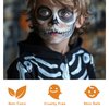 Grey Black and White Face Paint,Halloween Skeleton Face Paint Kit with 3Pcs Painting Brushes,Water Based Body Paint for Adults & Kids,SFX Makeup Palette for Zombie,Joker,Ghost,Cosplay,Costume,Theater