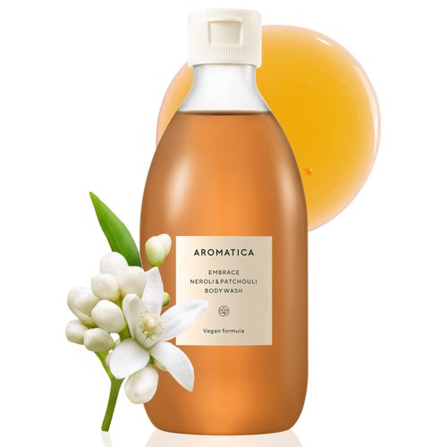 AROMATICA Embrace Body Wash Neroli & Patchouli 10.14fl.oz./300ml - Floral Body Wash for Women | Relaxing Your Body & Mind | Vegan, Sulfate Free
