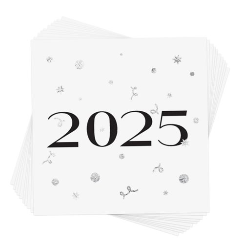 HAPPY NEW YEAR set of 10 temporary Tattoos | 2024 New Years Eve | premium waterproof holiday jewelry foil Flash Tattoos, Party Favors for 2024