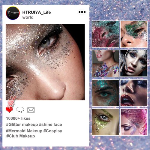 Body Glitter Gel Set Holographic Glitter Festival Makeup for Face Hair Rave Accessories Body Shimmer Glitter Liquid Lotion(red+Green+Black)