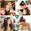 KesaPlan Christmas Heart Hair Clips, 6PCS Heart Snowflake No Bend Hair Clips, X-mas Heart Creaseless Hair Clips, Flat Duckbill Hair Barrettes for Women Girls Teens Makeup Hairstyle