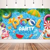 Summer Beach Party Decorations, Pool Party Banner Backdrop for Summer Pool Party Decorations Supplies, 72x43 inch