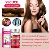 Bieyoc Hair Serum Capsules with Vitamin A C E B5 for Hair Repair and Moisturizing, Unscented, Red, Unisex Adult, Suitable for All Hair Types and Textures, 40 Pcs