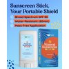 Natural Sunscreen Stick SPF 30 Broad Spectrum Mineral Sunblock for Face & Sensitive Skin - Zinc Oxide 18% Sun Screen Sticks, Travel Size