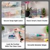 IRIS USA Plastic Pencil Case Box Craft Hobby Art School Supply Storage Organizer Container with Latching Lid, 10-Pack, for Bead Pens Ribbons Wahi Tape Sticker Yarn Ornaments, Stackable, Clear, Small