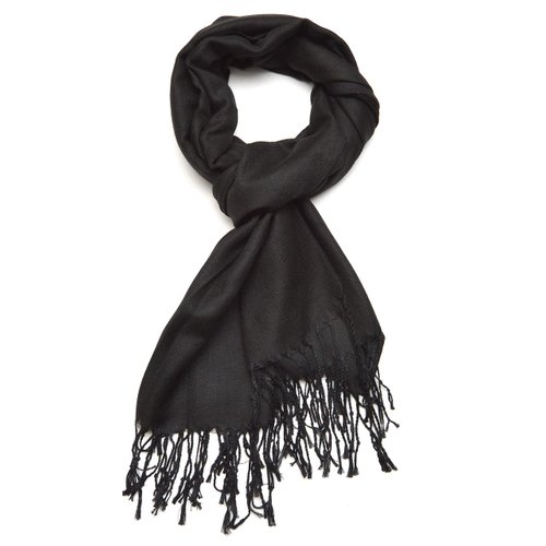 Gelante Plain Soft Pashmina Shawl Wrap Scarf Solid Colors.15-615-Black-#1