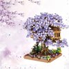 BDYDT Purple Cherry Blossom Bonsai Tree Building Blocks Set,（1443 Pieces） Flower Treehouse Model Mini Building Block Toys,Tree House Model Toys Gifts for Kid and Adult