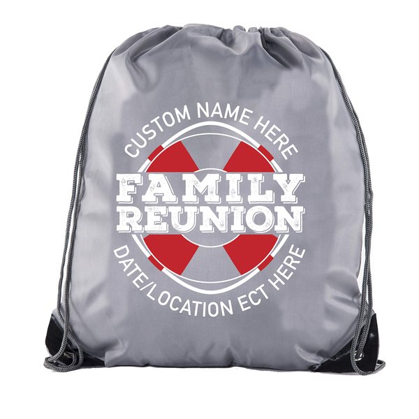 Life Raft with Custom Name and Date-Family Reunion Party Favor Bags - 3PK Grey CE2500FAM S10