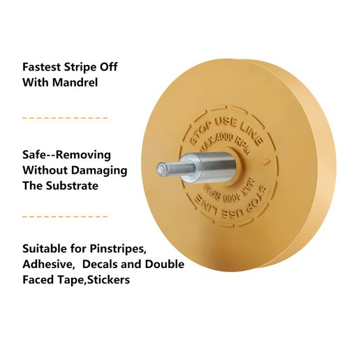 LuckyGuard Decal Remover Eraser Wheel Removes Pinstripes Vinyl Tapes and Sticker Adhesive Remover Wheel for Drill Rubber Eraser Wheel Decal Remover Tool Solid Adhesive Remover Wheel 1 Pack