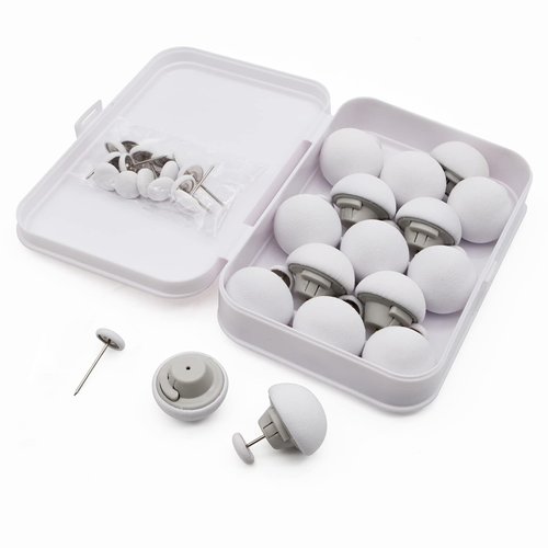 MQUPIN Duvet Pin Duvet Clips 16 Sets, Duvet Cover Pins Comforter Clips with Soft Fabric Material, Double Sided Pin Fasteners for Quilt, Cushions, Curtains - White