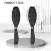 Portable Stainless Steel Wig Brush with Wire Cushion - 2 Pack Professional Synthetic Hair Brush and Hair Extension Combs for Women (Black)