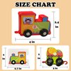 Wooden Train Cars Toy Set Sensory Toys Locomotive Engines Crane Train Accessories with 11pcs Flash Cards Educational Learning Toys for Toddlers Kids Boys Girls Age 3 4 5 6 Years Old